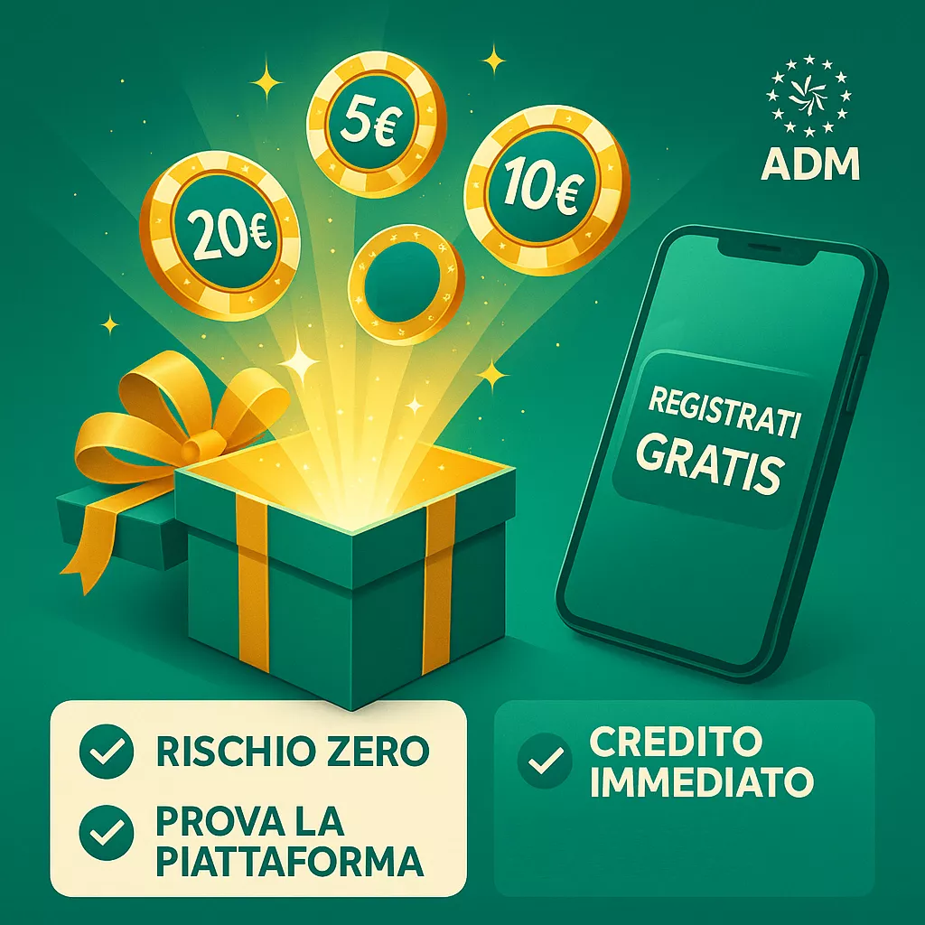 Bonus senza deposito - Scommetti gratis dopo la registrazione Rappresentazione del bonus senza deposito: credito gratuito accreditato immediatamente dopo la registrazione senza richiedere alcun versamento