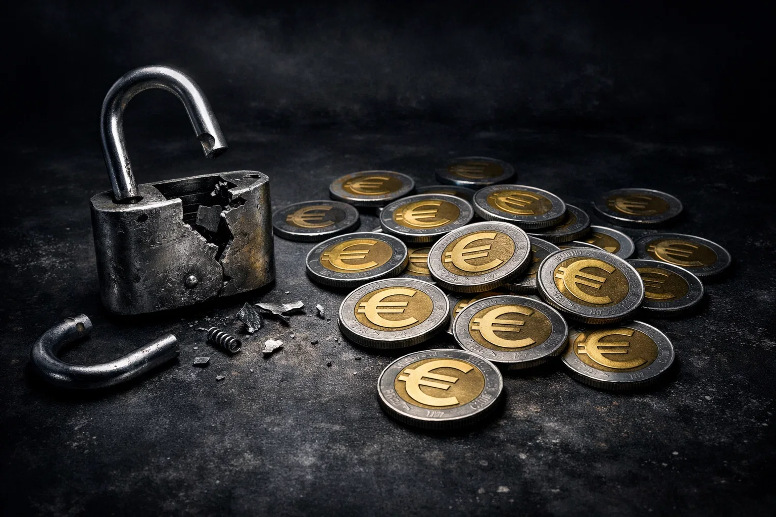 Lucchetto aperto che simboleggia fondi non protetti