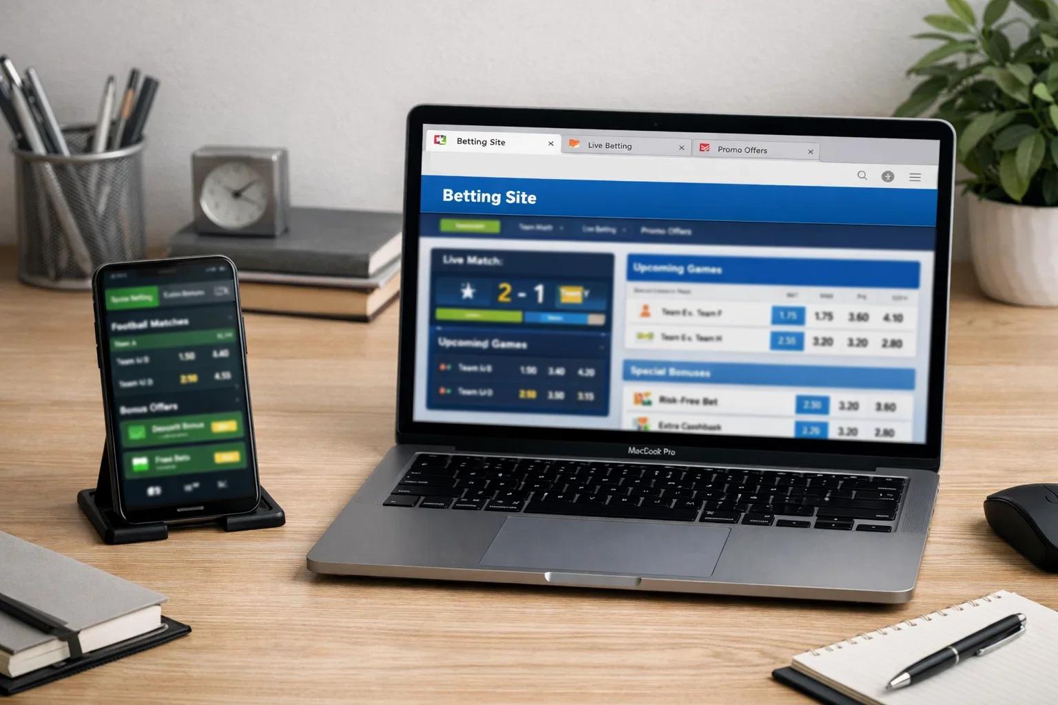 Diversi loghi stilizzati di siti scommesse su schermo