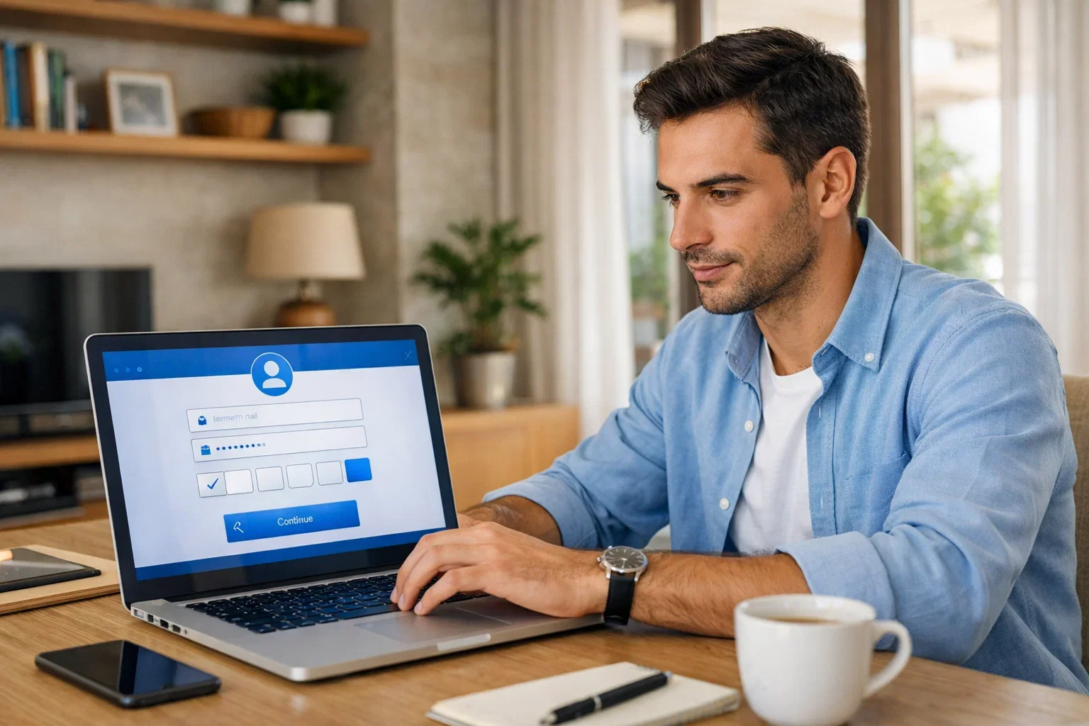 Persona che effettua registrazione SPID su laptop