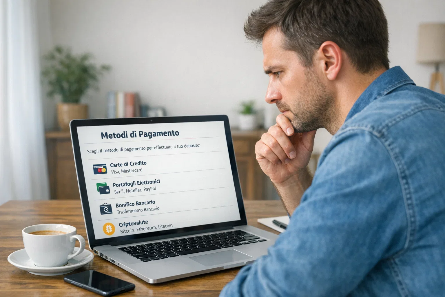 Persona che legge termini e condizioni su laptop