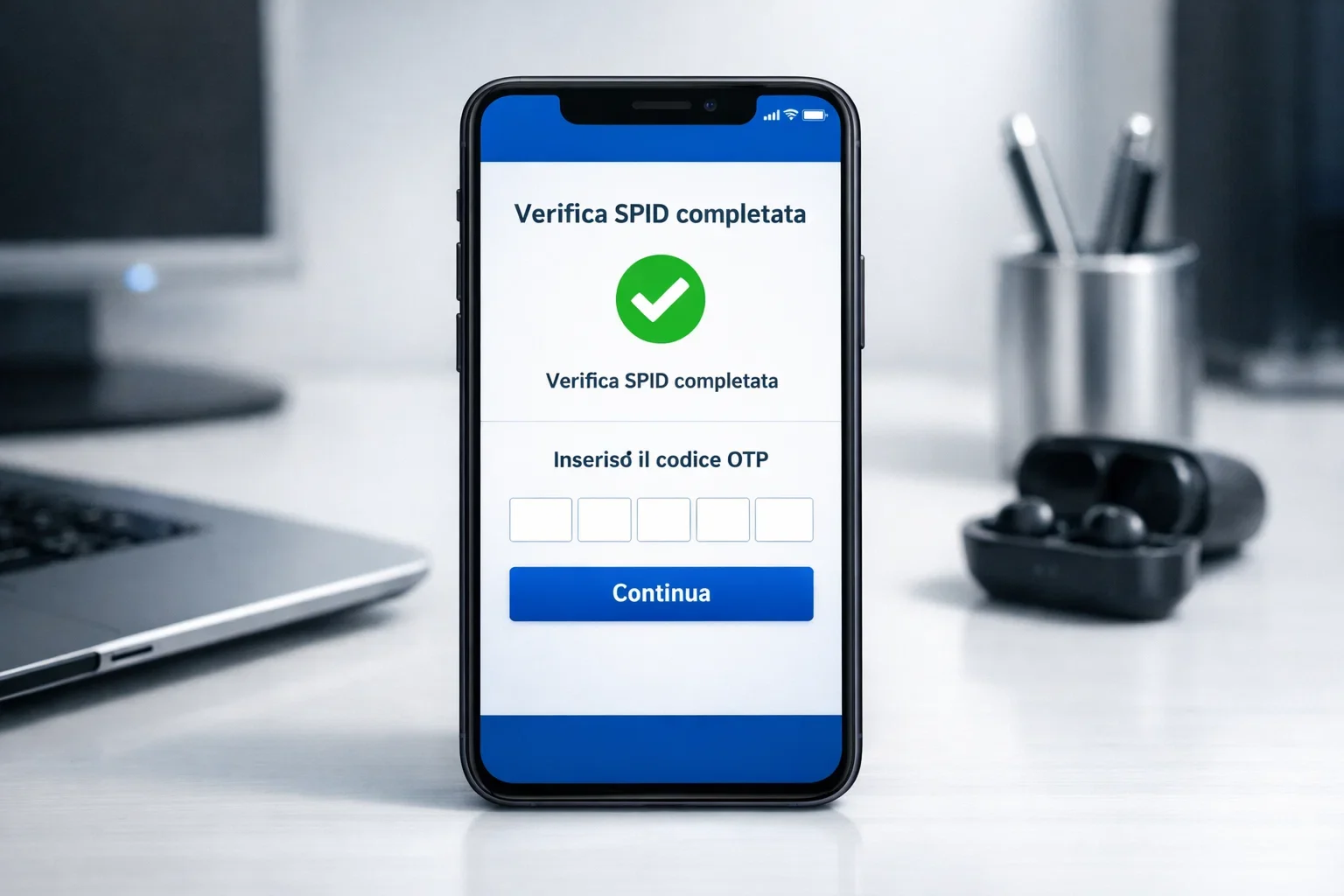 Smartphone con autenticazione SPID per verifica rapida