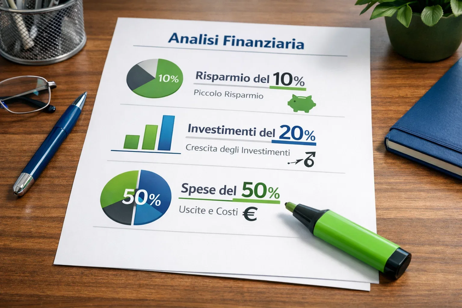 Documento con percentuali di rimborso e simbolo €