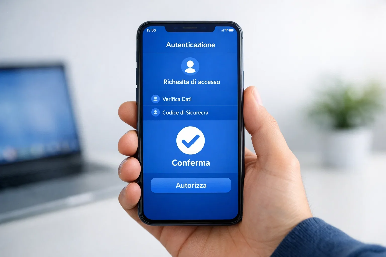 Smartphone con app SPID per verifica identit&agrave; digitale