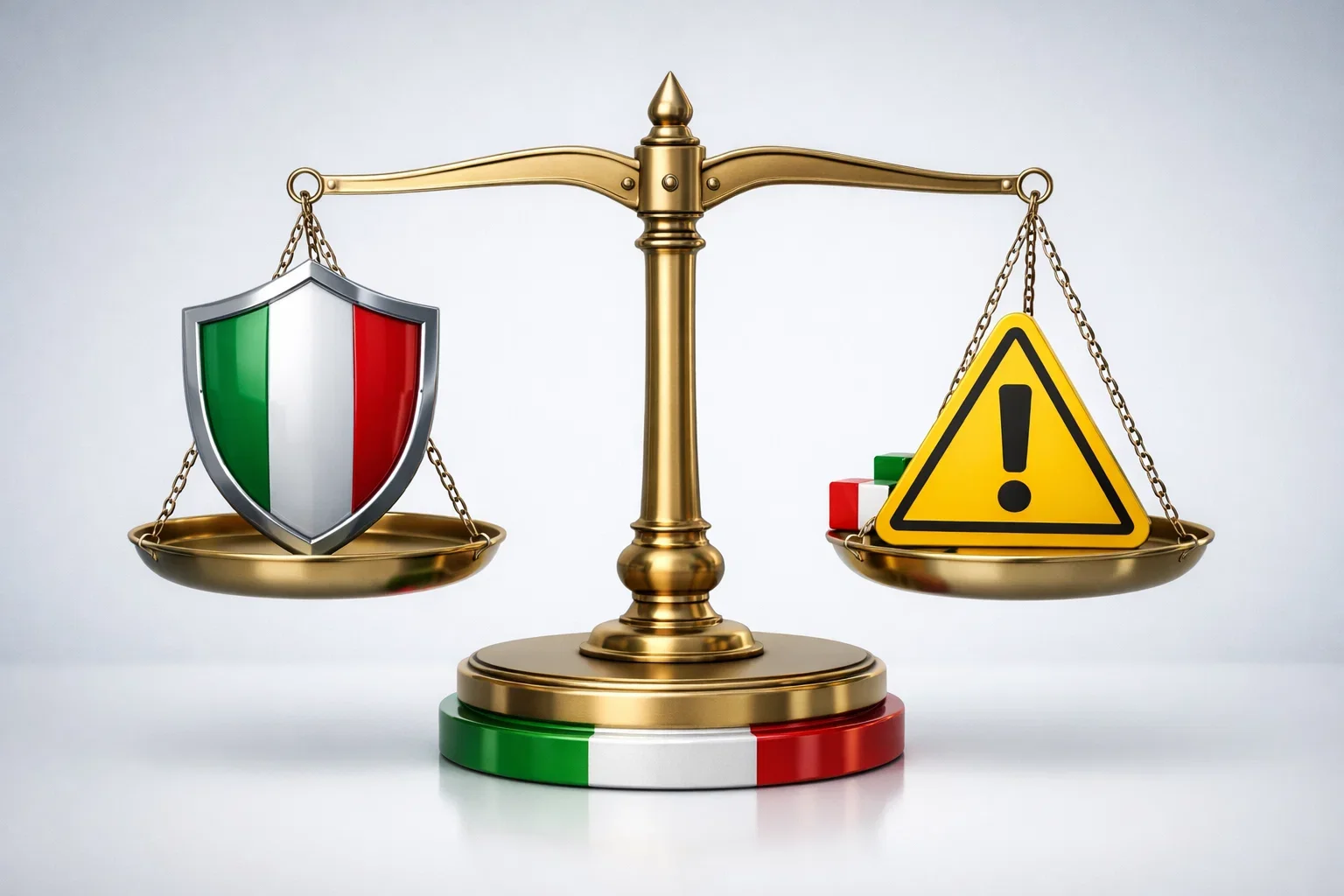 Bilancia che confronta sicurezza e rischi nelle scommesse