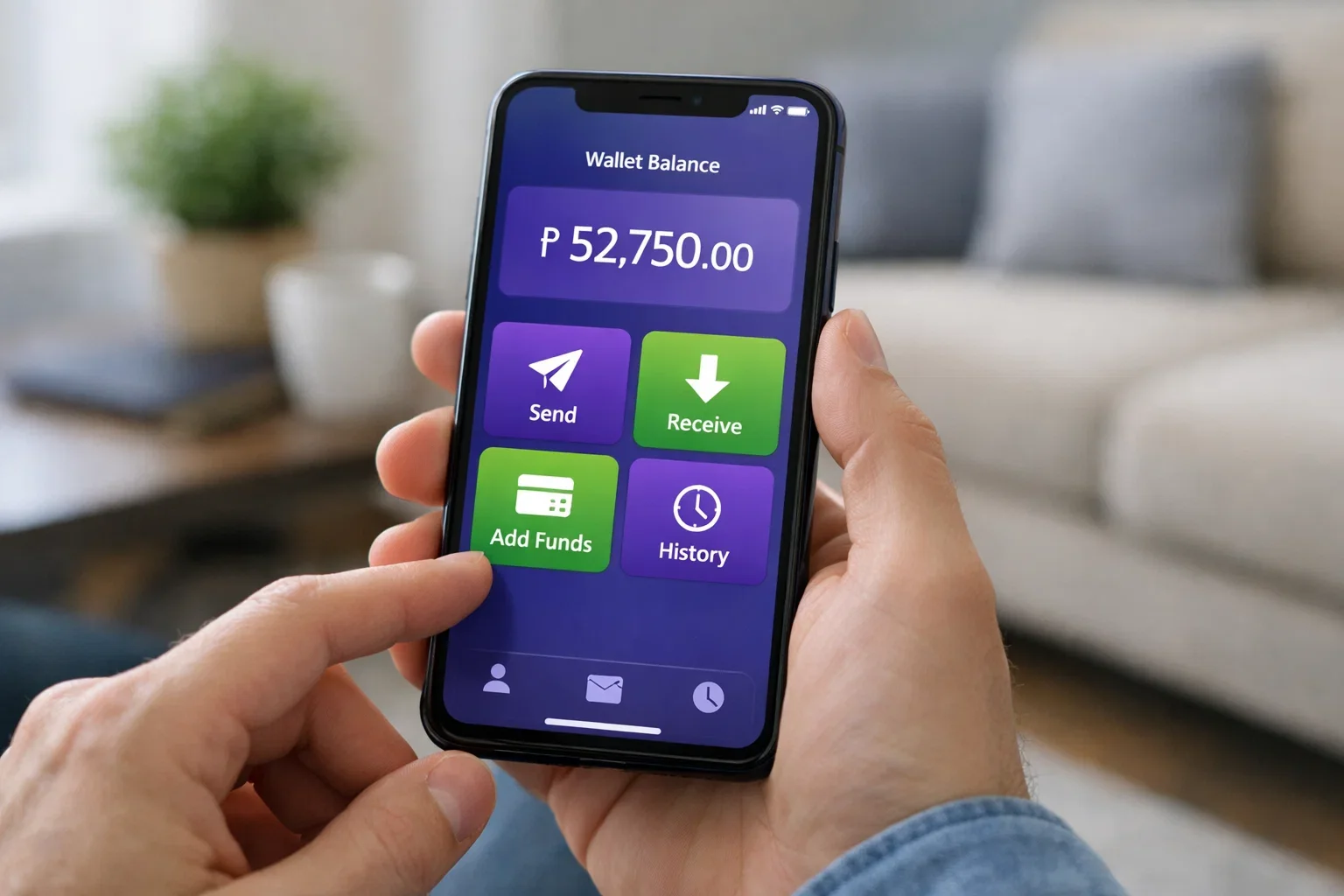 Smartphone con app di pagamento elettronico
